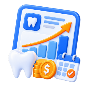 Dental marketing production reporting icon